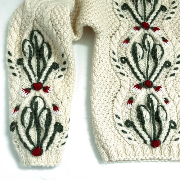 Vintage Obermeyer Wool Embroidered Cardigan Sweater - Picture 7 of 11